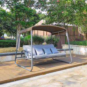 Moderno al aire libre Jardín Parque Hotel Patio Balcón Villa Patio Rattan Columpio Cama con dosel - Product Image 3
