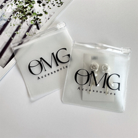 Petit sac en PVC avec fermeture éclair, logo personnalisé, pochette en plastique à fermeture éclair, sacs cadeaux transparents pour l'emballage de bijoux