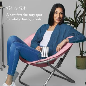 كرسي قمر وردي للأطفال بتصميم جديد في الهواء الطلق للتخييم في الهواء الطلق - Product Image 5