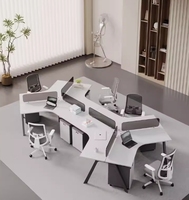 Mobilier de bureau et cloison centre d'appels partenaire Open 4 station bureau bureau cabine moderne table de bureau avec tiroir