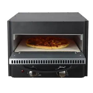 Grosir baking oven listrik yang dapat dilepas nampan-Pembuat Pizza Listrik EPM218X (BK) dengan Suhu Tinggi Maksimal 385 Derajat C, Batu Pizza 12 Inci, Elemen Pemanas Ganda