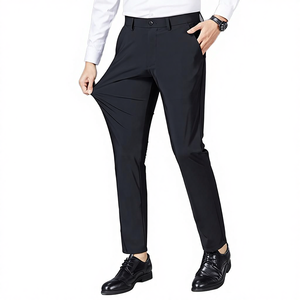 กางเกงขายาวผู้ชาย Edoor Wears น้ำหนักเบา ยืดหยุ่นสูง ผ้าไหมน้ำแข็ง ไม่ยับ แห้งเร็ว เอวยางยืด เหมาะสำหรับกอล์ฟ ลำลอง จีบด้านหน้า - Product Image 4