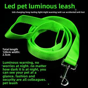 Laisse de corde de chiot lumineuse à LED Offre Spéciale laisse de chien en polyester doux à la mode avec motif imprimé brillant dans le noir - Product Image 5