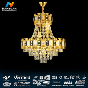 Lámpara de Techo Colgante <span class=keywords><strong>LED</strong></span> de Cristal de Lujo Grande con 3 Colores Atenuables para Hotel o Villa - Product Image 1