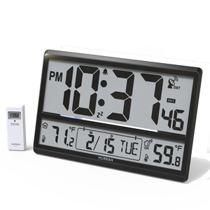 (Solo EE. UU.) Jumbo Luxury RC Atomic Reloj de pared digital para temperatura interior/exterior Características Alarma Decoración del hogar Exclusivo - Product Image 1