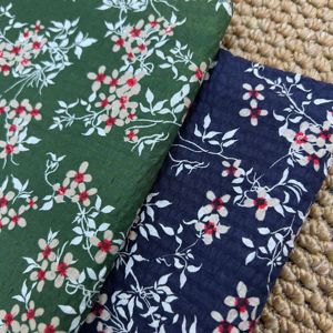 Tela <span class=keywords><strong>de</strong></span> Algodón con Estampado Floral Verde Marino, Material Antiarrugas, Textil para Vestidos <span class=keywords><strong>de</strong></span> Jardín, 50 Pulgadas, 80 g/m², Transpirable - Product Image 1