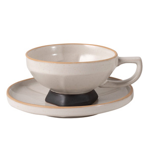 Ensemble tasse et soucoupe à café en céramique, rond, couleur unie, Chaozhou, pour le thé de l'après-midi - Product Image 5