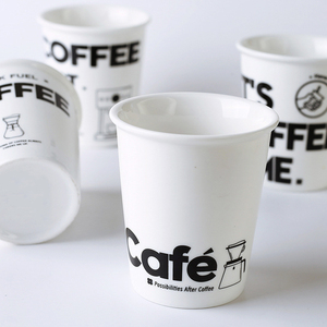Custom Plain White Coffee Mug with logo Reusable Ceramic Milk Tea Cup Without Handle - Product Image 3