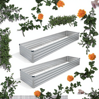 Jardinière surélevée carrée 4x2x1FT en acier galvanisé, bac à plantes extérieur en métal épaissi résistant à la rouille, modèle 2026, meilleures ventes