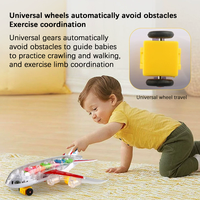 Jouet bon marché Roue électrique universelle pour enfants Jouet d'avion à engrenages transparents avec lumière 3D Modèle d'avion Bump Go pour tout-petits