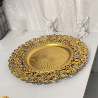 Assiette de Présentation Écologique Peinte à la Bombe, Décoration de Table pour Mariage et Fêtes avec Motif Style Occidental
