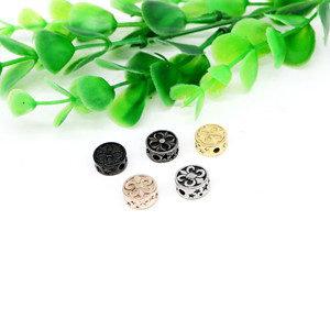 yunnique Stainless Steel Round Beads With Fleur De Lis Design For Bracelet Making Retro Style Metal <b>Spacer</b> Beads - Product Image 3