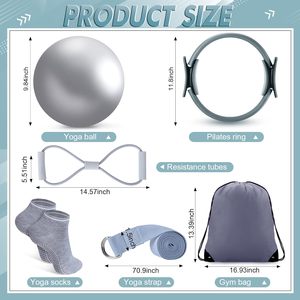 Set de 18 Piezas para Pilates para Mujer, Anillo de Pilates Antideslizante, Equipo de Gimnasio y Yoga, Incluye Banda de Resistencia, Bolsa y Accesorios de Pilates - Product Image 2
