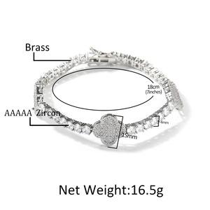 Collares de Hip Hop para mujer, joyería de moda, diseño de lujo, pulsera de trébol de cuatro hojas, collar de tenis de Latón chapado en oro y plata - Product Image 6