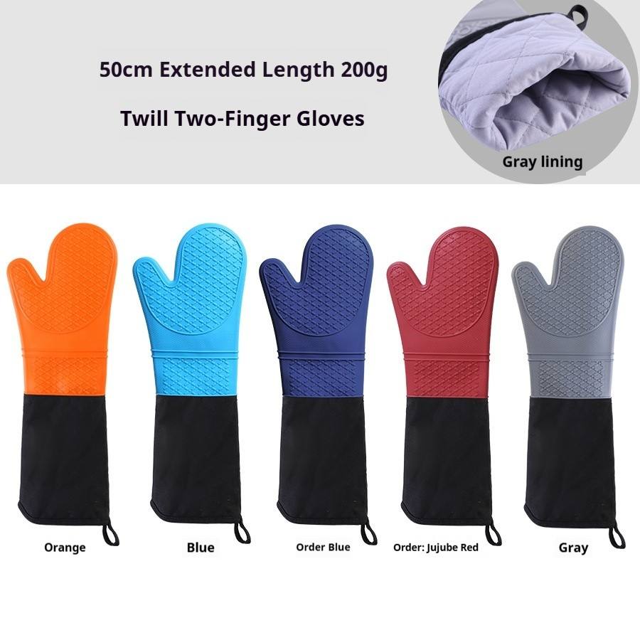 50 cm 200 g - Gants à deux doigts à manchette droite et texture sergé