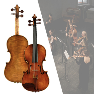 <span class=keywords><strong>Violon</strong></span> 4/4 en épicéa européen massif et érable, fait main, finition huile, son vintage, avec accastillage en ébène - Product Image 3