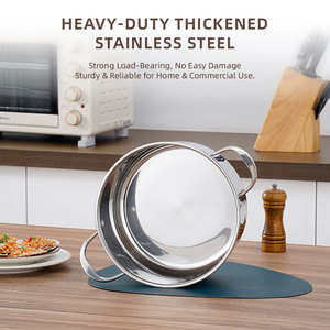 Marmite à soupe en acier inoxydable 304 poli miroir de qualité supérieure avec couvercle, compatible induction universelle, pour usage commercial - Product Image 5