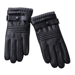 <span class=keywords><strong>Gants</strong></span> d'hiver en cuir pour hommes et femmes, pour le cyclisme, le ski et les activités de plein air, avec doublure polaire épaisse, compatibles écran tactile et respirants - Product Image 1