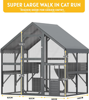 Catio Maison pour chat en bois de grande taille pour l'extérieur - Design moderne, populaire et simple, écologique et facile à assembler, toutes saisons, emballé en boîte