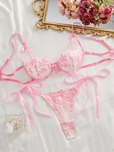 Nouvelle lingerie sexy pour femmes, ensemble deux pièces, sous-vêtements brodés fragmentés haut de gamme, respirant, confortable, lingerie pour femmes - Product Image 6