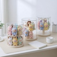 Nouvelle conception de vitrine rotative transparente anti-poussière pour les poupées Labubu, figurines de collection