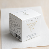 Boîte minimaliste en papier FSC à fermeture automatique, gaufrée à l'argent, pour masque repulpant