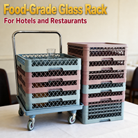Panier de rangement empilable en plastique pour verres de restaurant, séchoir à verres à vin, caisse de rangement pour vaisselle pour hôtel, bar, café, cuisine
