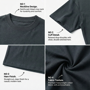 Fournisseur de premier plan, t-shirt décontracté en coton 260 g/m², impression numérique, t-shirt graphique, t-shirt personnalisé avec logo, t-shirt ample et surdimensionné pour homme, TKAN624 - Product Image 2