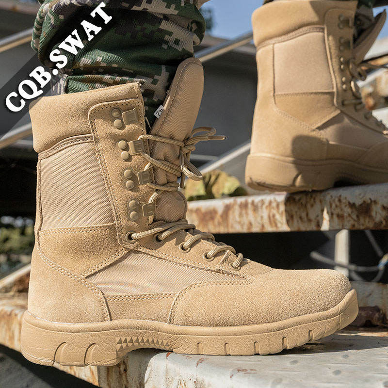 Botas de Ante de Vaca para Hombre, Suela de Goma de Camuflaje