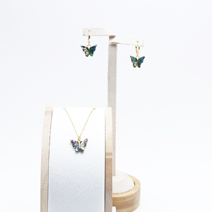 Mode Coquille D'<span class=keywords><strong>ormeau</strong></span> Papillon Pendentif Ensemble De Bijoux Collier Boucles D'oreilles - Product Image 2