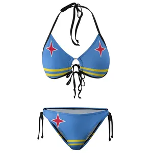 Factory Outlet Swimsuits For Women 2024 Flag Of Aruba Design Custom High Quality Women Bikinis And Swimsuits
