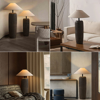 Lampe sur Pied LED Rétro Personnalisée Multitailles en Céramique et Tissu pour Grenier, Salon et Chambre à Coucher – Vente en Gros