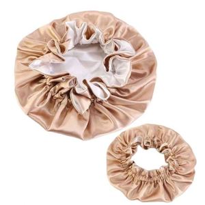 Ensembles Assortis Mère et Fille, Bonnets en Satin Personnalisables pour Dormir, en Soie pour Femme Musulmane - Product Image 1