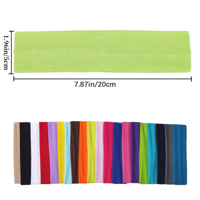 Solid-Color High-Elasticity Absorption Hair Accessory Yoga Sports Sweatband with Wide-Edge Comfortable Headscarf