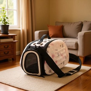 Tas Jinjing Lipat untuk Kucing & Anjing - Portabel, Bernapas, Multifungsi dengan Desain Bunga dan Bentuk Oval - Product Image 3