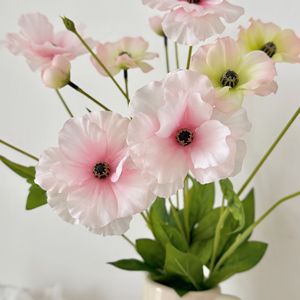 Flores Artificiales de Ranúnculo Yasunobu, Ramas Individuales de Seda Amarilla, Decoración para el Hogar, Accesorios para Bodas - Product Image 4