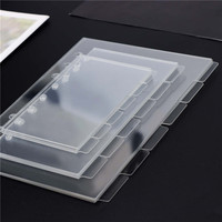 Séparateurs de classeur A5 A6 A7 en acrylique transparent avec film protecteur, index à 6 onglets, séparateurs de pages