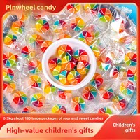 Sucettes tendance en forme de moulin à vent de dessin animé, bonbons durs fruités, sac de 500g pour les récompenses de la Journée des Enfants