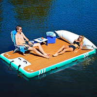 Plateforme flottante gonflable personnalisée en EVA avec tapis antidérapant, transat, pont flottant pour yacht, quai, lit flottant, radeau, plateforme de pêche