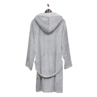 Peignoir à capuche en flanelle de polyester 100% personnalisé pour femmes vêtements de nuit pour femmes avec manches longues chemise de nuit pour adultes dans des vêtements gris