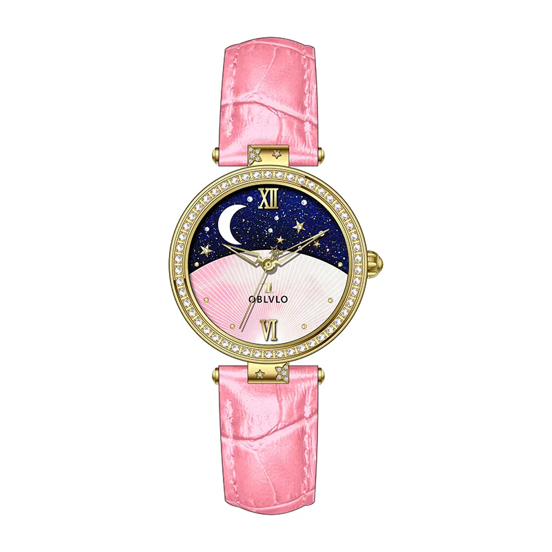 High End Premium Luxury Custom Logo Cheap Fashion Pink Blue White Couple Luminous Quartz Watches for Women