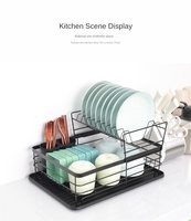 Nouvel Arrivage Égouttoir à Vaisselle et Assiettes en Métal Style Minimaliste Simple pour Plan de Travail, Organisateur de Cuisine à Double Niveau pour Assiettes et Évier