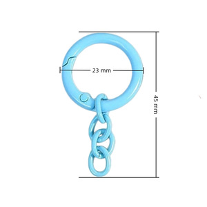 Spring <b>Ring</b> Keychain 23 Mm Diameter 45 Mm Length Metal Baking Paint Round Chain For <b>Keys</b> And <b>Bags</b> - Product Image 1