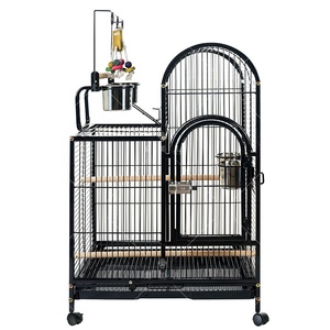 Gabbia per Uccelli di Alta Qualità, Traspirante, in Ferro con Rivestimento in Polvere Nera, Design Pieghevole, per Pappagalli, Uso Interno ed Esterno - Product Image 3