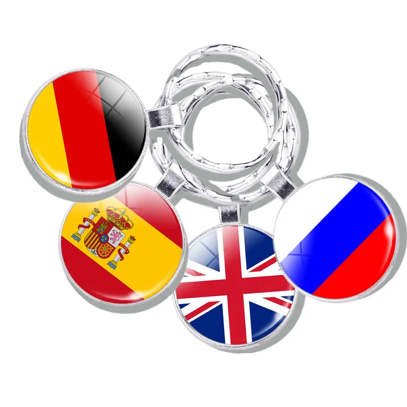 Países europeus Bandeira Chaveiro Espanha Itália Portugal Grécia Roménia Croácia Andorra Reino Unido Bandeira do país Chaveiro do carro Metal Keyring