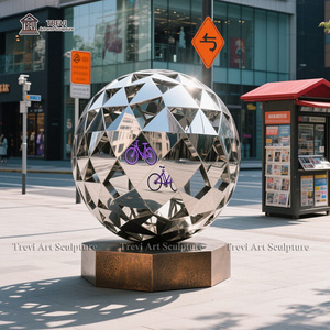 Espejo esférico hueco de acero inoxidable de alta calidad, Bola de mirada, adorno de jardín pulido, escultura de paisaje - Product Image 6