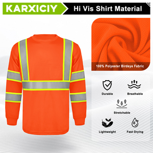 T-<span class=keywords><strong>shirt</strong></span> de sécurité à séchage rapide, anti-humidité, <span class=keywords><strong>haute</strong></span> <span class=keywords><strong>visibilité</strong></span>, durable, confortable, orange fluorescent, vêtements de sécurité - Product Image 3