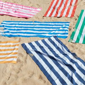 Custom Sublimation Quick Dry Recycled Microfiber Sand Free Striped Beach Towels - Product Image 3