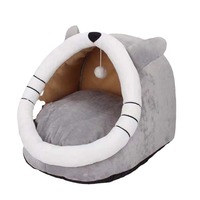Nouveau Nid pour Animaux de Compagnie Love Home Quatre Saisons, Fermé, Mignon, Léger, en Tissu, Rouge, Petite Taille, pour Chats et Chiens, Lit de Couchage pour Animaux
