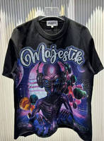 Koleksi Pakaian Pria Trendy Berkualitas Tinggi Majestic Shirts, Kaos Pria Crop Berhias Rhinestone Majestik, Streetwear Pabrik OEM